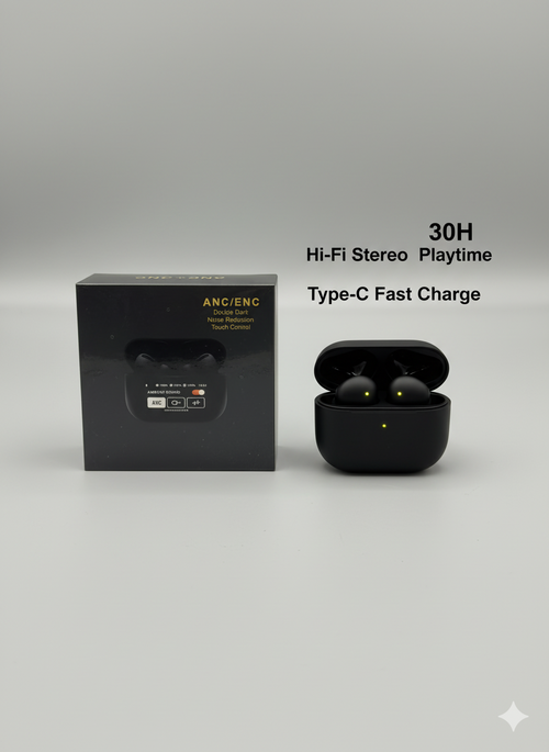 ANC + ENC Wireless AirPods β Dual Noise Cancellation | 30H Playtime | Bluetooth 5.3