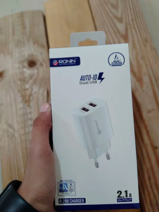 Ronin R-288 Dual USB Charger | Efficient Dual-Device Charging | USB to Type Micro/8600 cable