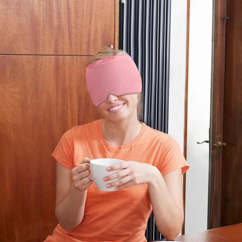 Headache and Migraine Relief Cap Head Wrap Ice Pack with Gel Bead for Migraine Hot Cold Therapy Cold Pack