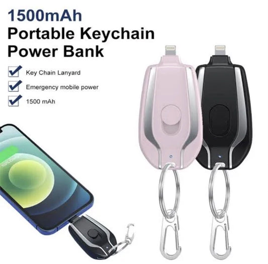 1500mAh Portable Keychain Power Bank | Mini Emergency Charger