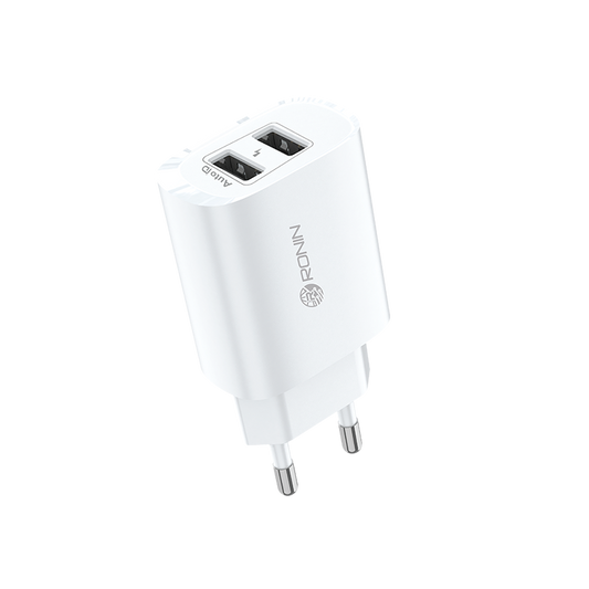 Ronin R-288 Dual USB Charger | Efficient Dual-Device Charging | USB to Type Micro/8600 cable